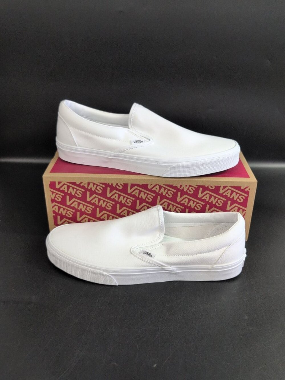 Vans Classic Slip On Mens Shoes Canvas Sneakers US 12 True White